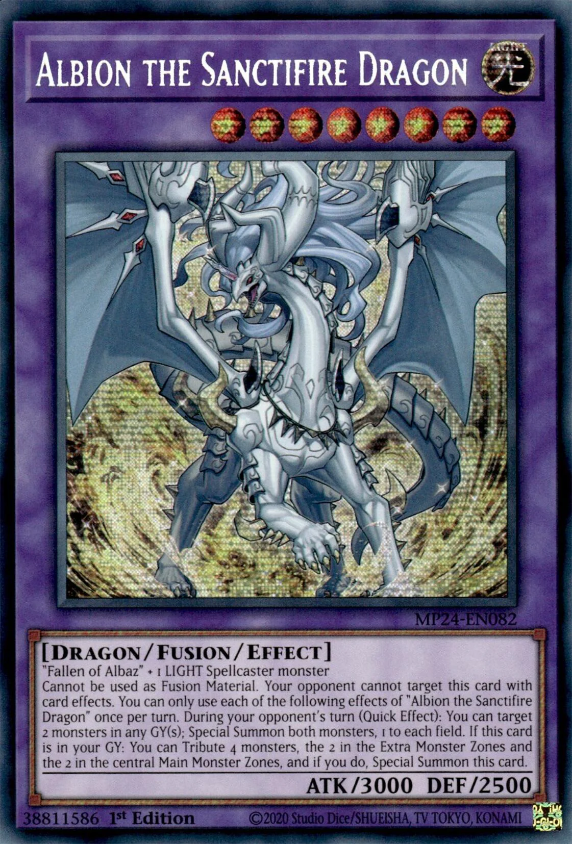 Albion the Sanctifire Dragon [MP24-EN082] Prismatic Secret Rare - Image 3