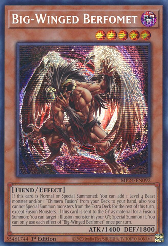 Big-Winged Berfomet [MP24-EN092] Prismatic Secret Rare - Image 3