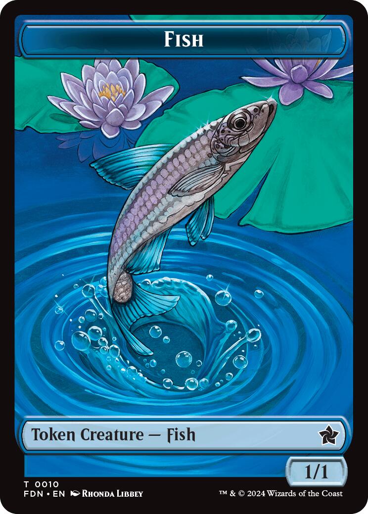 Faerie // Fish Doubled-Sided Token [Foundations Tokens] - Image 2