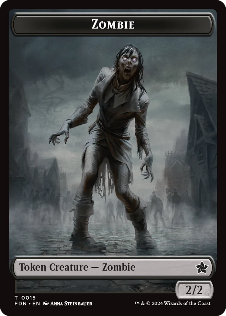 Faerie // Zombie Double-Sided Token [Foundations Tokens] - Image 2