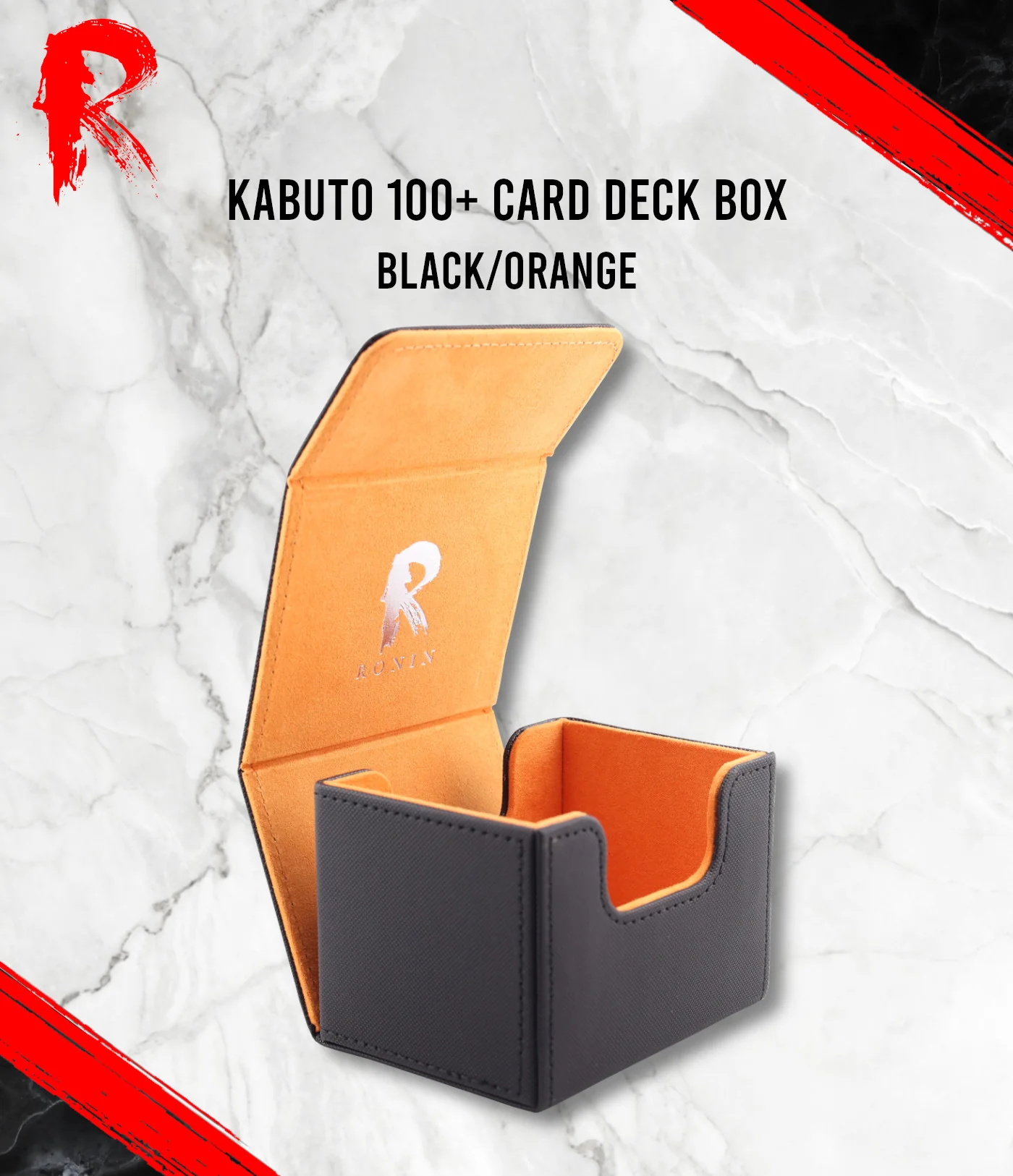 Kabuto 100+ Card Deck Box - Black Orange