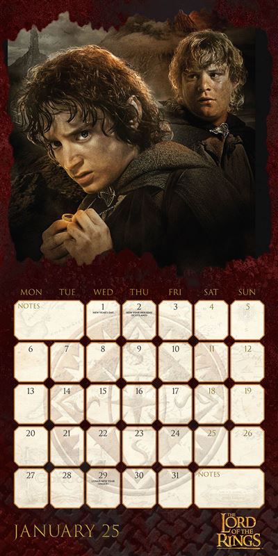 Lord Of The Rings - 2025 Square Wall Calendar - Image 2