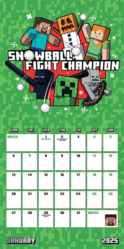 Minecraft - 2025 Square Wall Calendar - Image 2