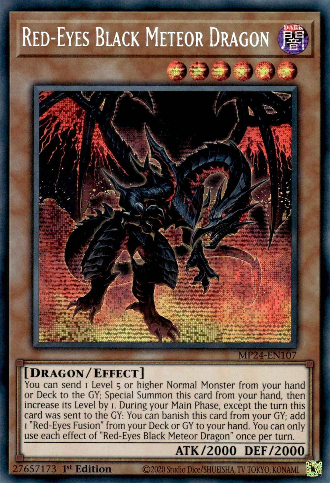 Red-Eyes Black Meteor Dragon [MP24-EN107] Prismatic Secret Rare - Image 3