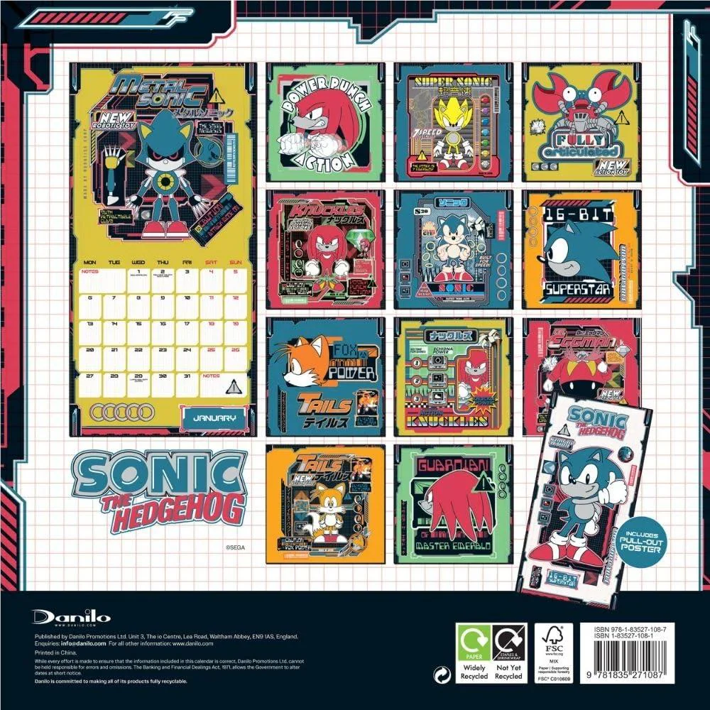 Sonic The Hedgehog - 2025 Square Wall Calendar - Image 3