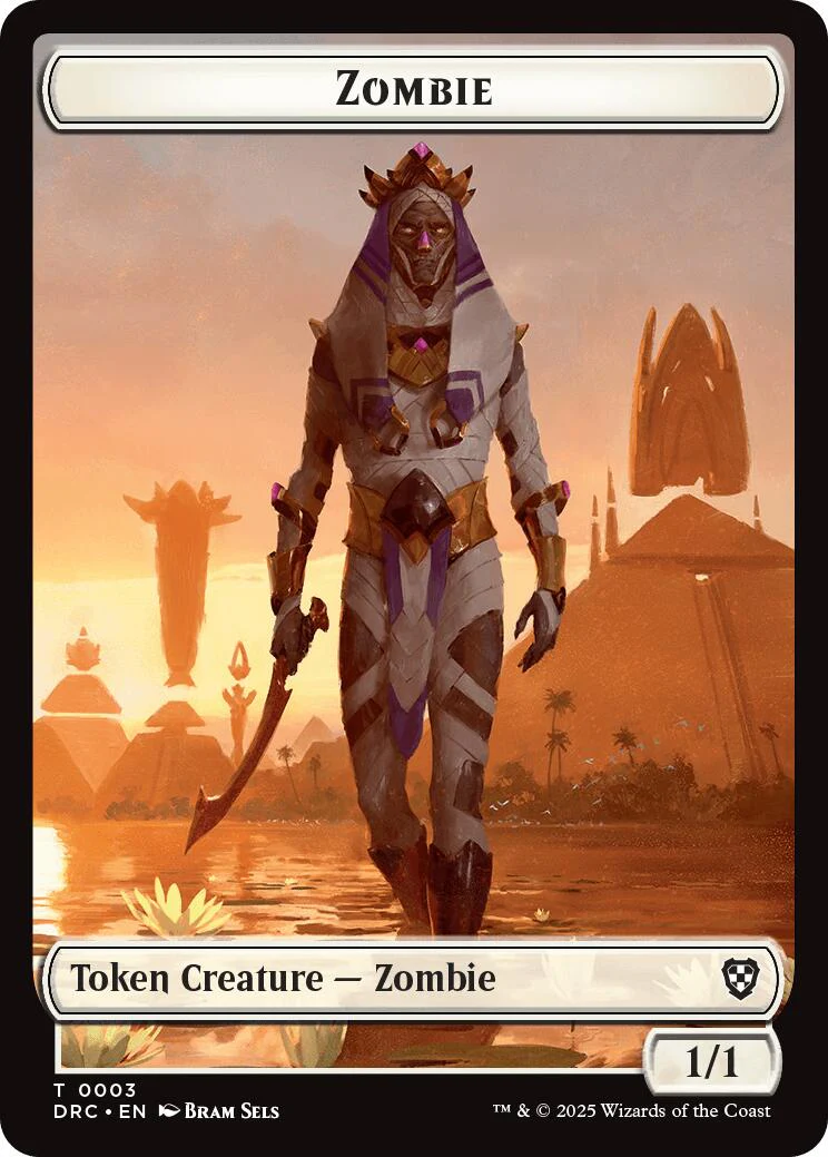 Vizier of Many Faces // Zombie (0003) Double-Sided Token [Aetherdrift Commander Tokens] - Image 2
