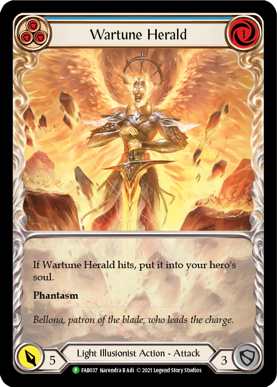 Wartune Herald (Blue Extended Art) [FAB037] (Promo)  Rainbow Foil